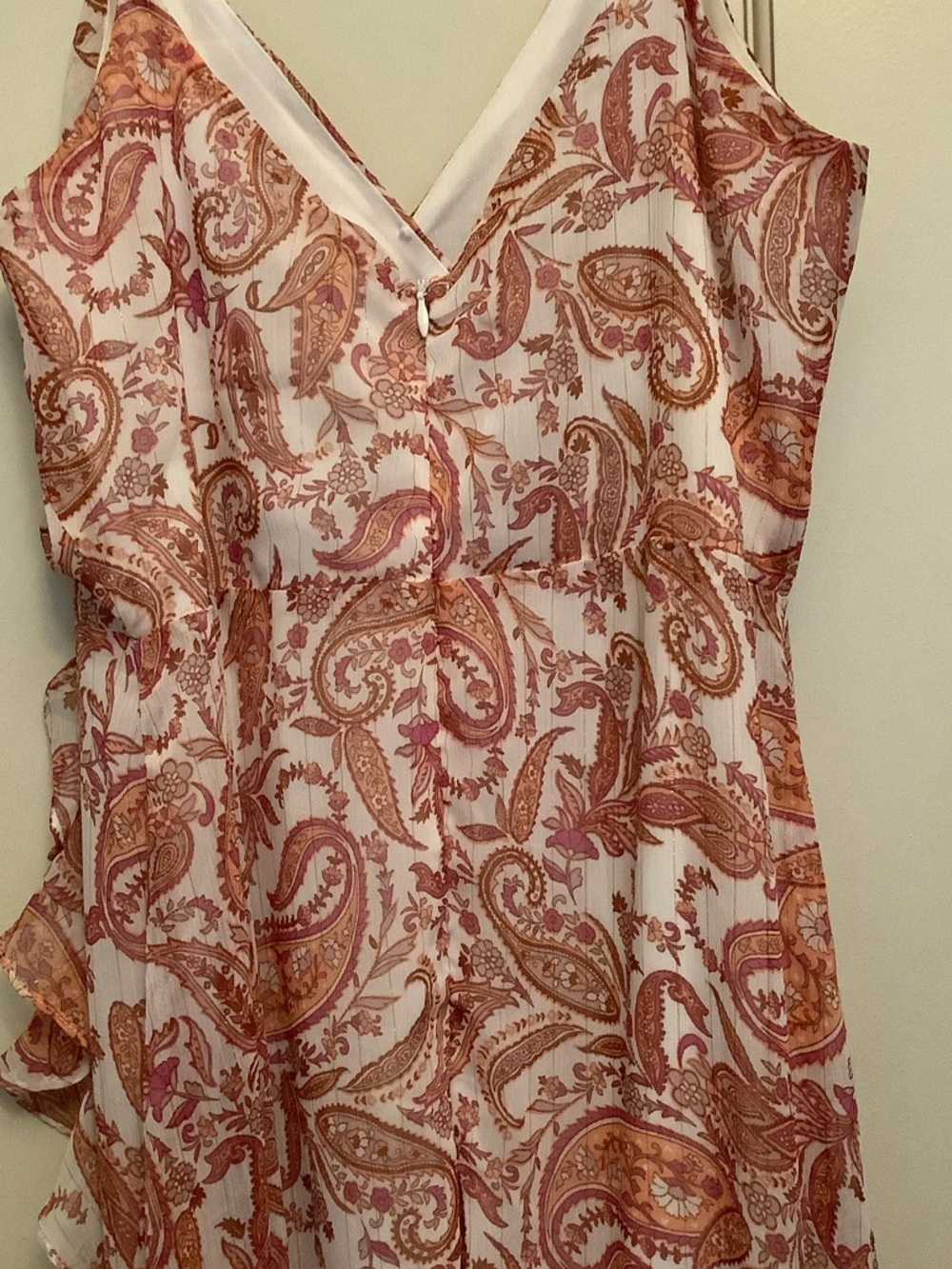 En Creme Pink Paisley Ruffle Maxi Dress - Picture 5 of 9